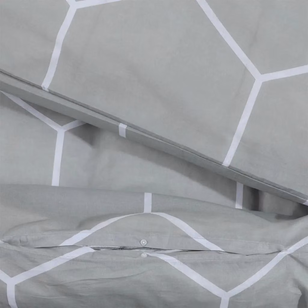 Berkfield Home Grey Cotton Duvet Cover and Pillowcase Set, W/D/H: 200 x 220 cm – 3