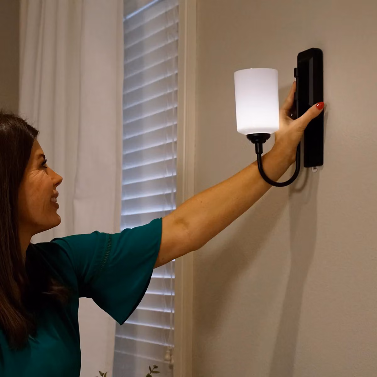 JML Smart Sconce Black Battery Operated LED Wall Light with Remote Control and Dimmer – 2