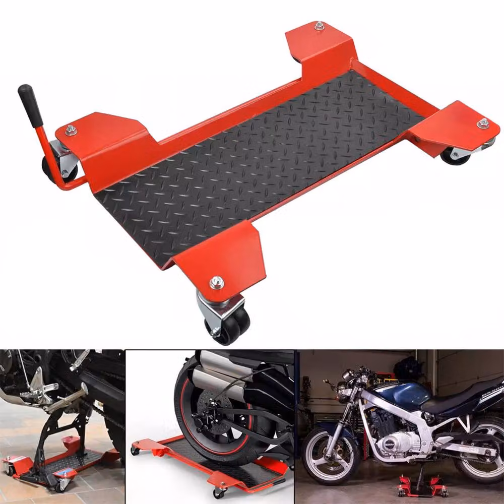 Kelvenix Heavy Duty Motorcycle Dolly Centre Stand Garage Mover in Red – 7