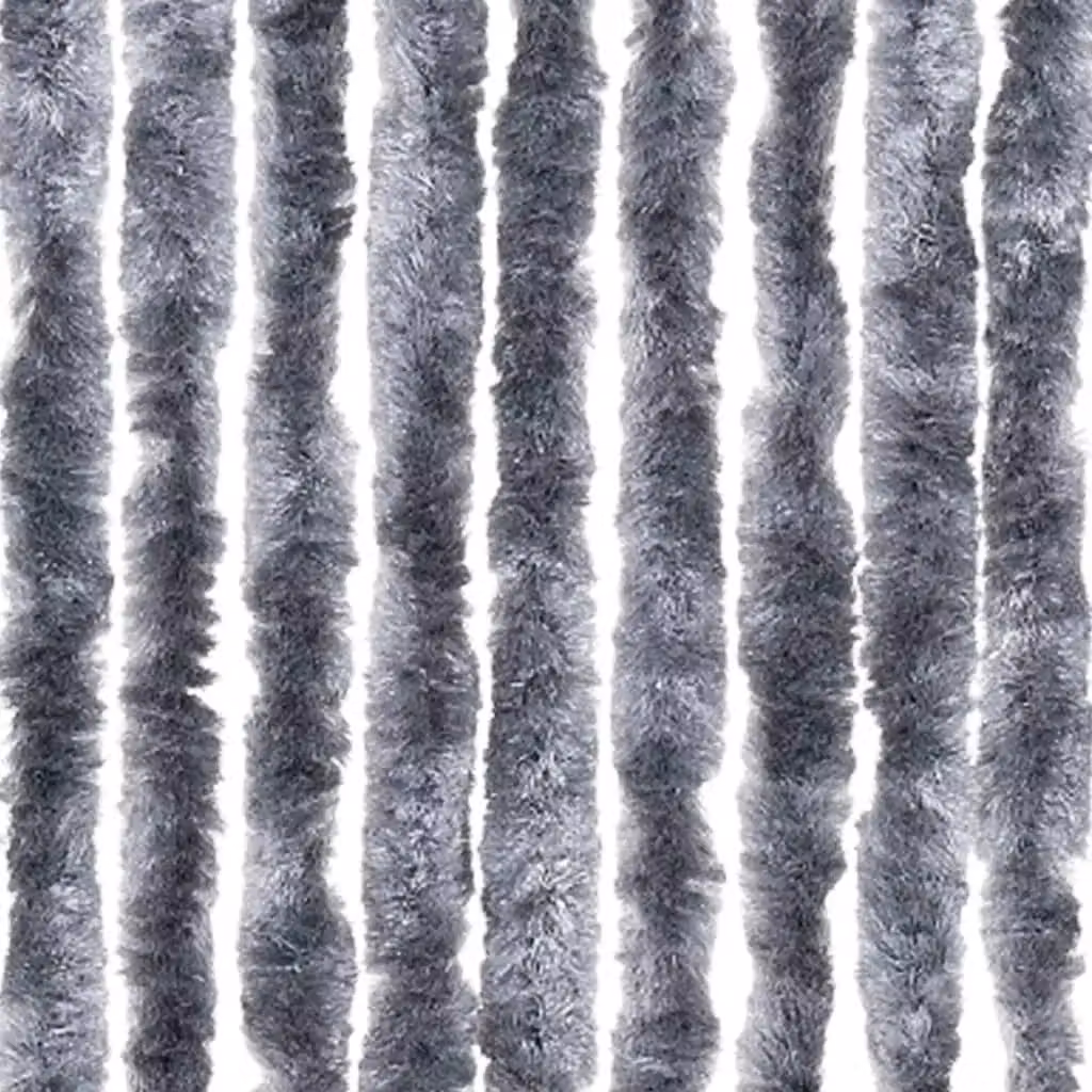 Berkfield Home Silver Striped Chenille Insect Curtain, W/H: 90 x 220 cm – 5