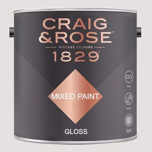 Craig & Rose 1829 Gloss Pantry Paint in White, 2.5L