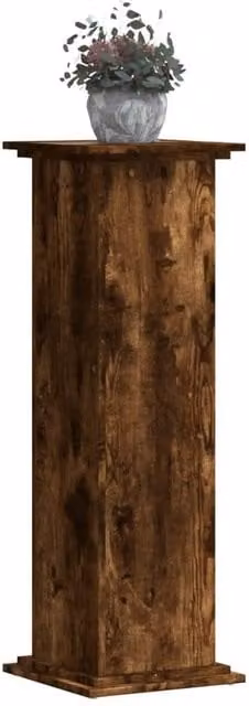Berkfield Home Plant Stand in Smoked Oak Brown, W/D/H: 33 x 33 x 100 cm – 1