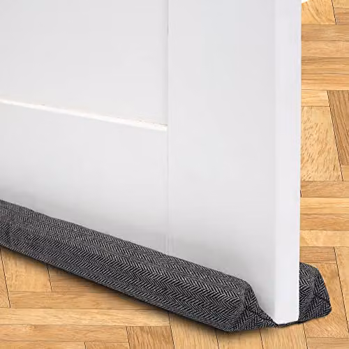 Tanness Double-Sided Foam Door Draft Excluder in Black or Grey