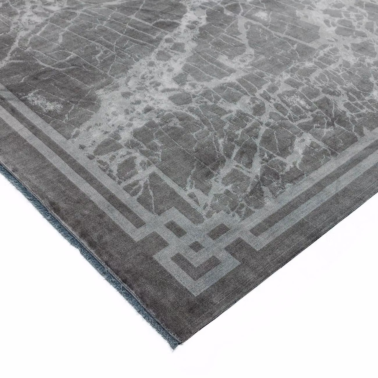 The Rug Shop UK Silver and Grey Abstract Modern Polyester Rug with Cotton Backing, W: 200 cm, D: 290 cm – 2