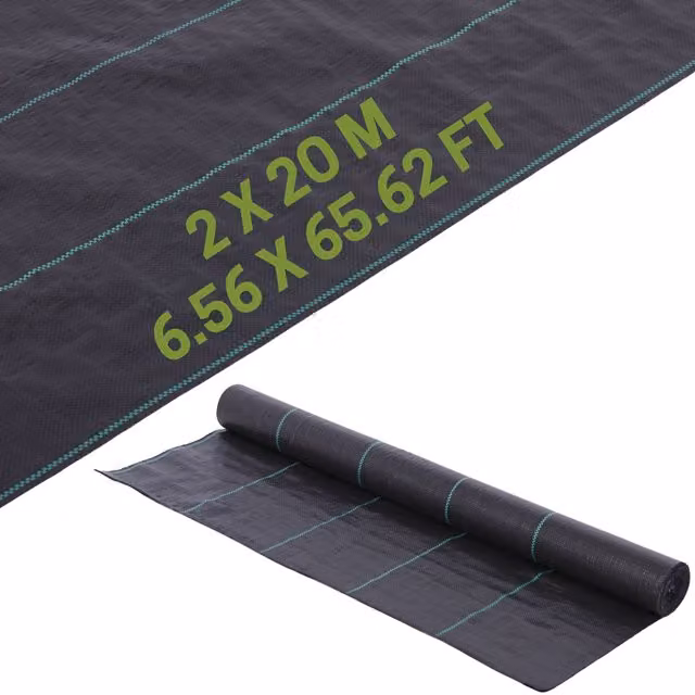 Novecrafto Heavy Duty Weed Control Membrane, Black, 2 x 20m – 1