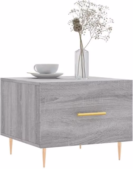 Berkfield Home Grey Sonoma Decorative Coffee Table, W/D/H: 50 x 50 x 40 cm