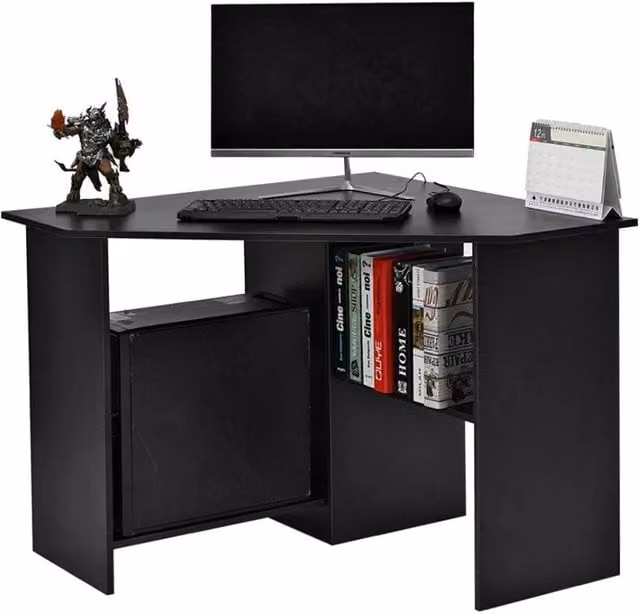 EONLION Modern Black Corner Computer Desk for Home Office – 1