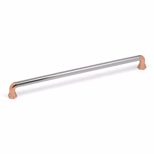 Handle & Home Copper and Chrome Shell Cabinet Handle, Length: 320 mm