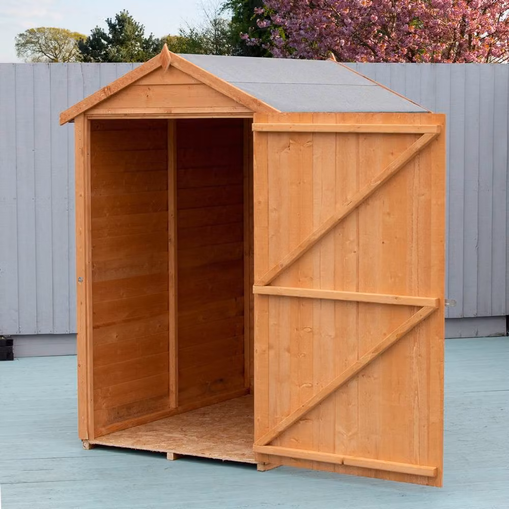 Shires Brown Dip Treated Single Door Overlap Shed with OSB Floor, L: 161.8 cm, W: 99 cm, H: 183.4 cm – 2