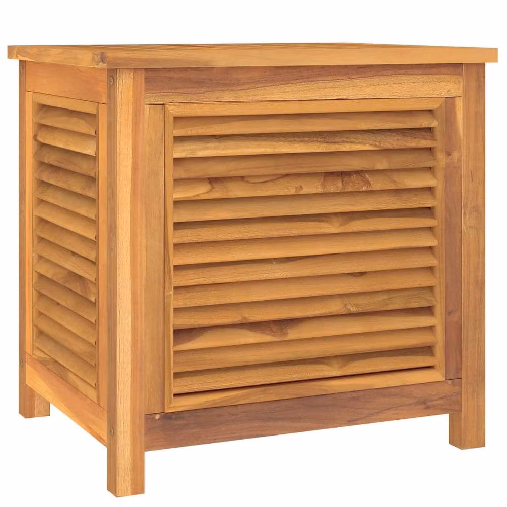 Berkfield Home Brown Solid Teak Garden Storage Box with Bag W/D/H: 60 x 50 x 58 cm – 2