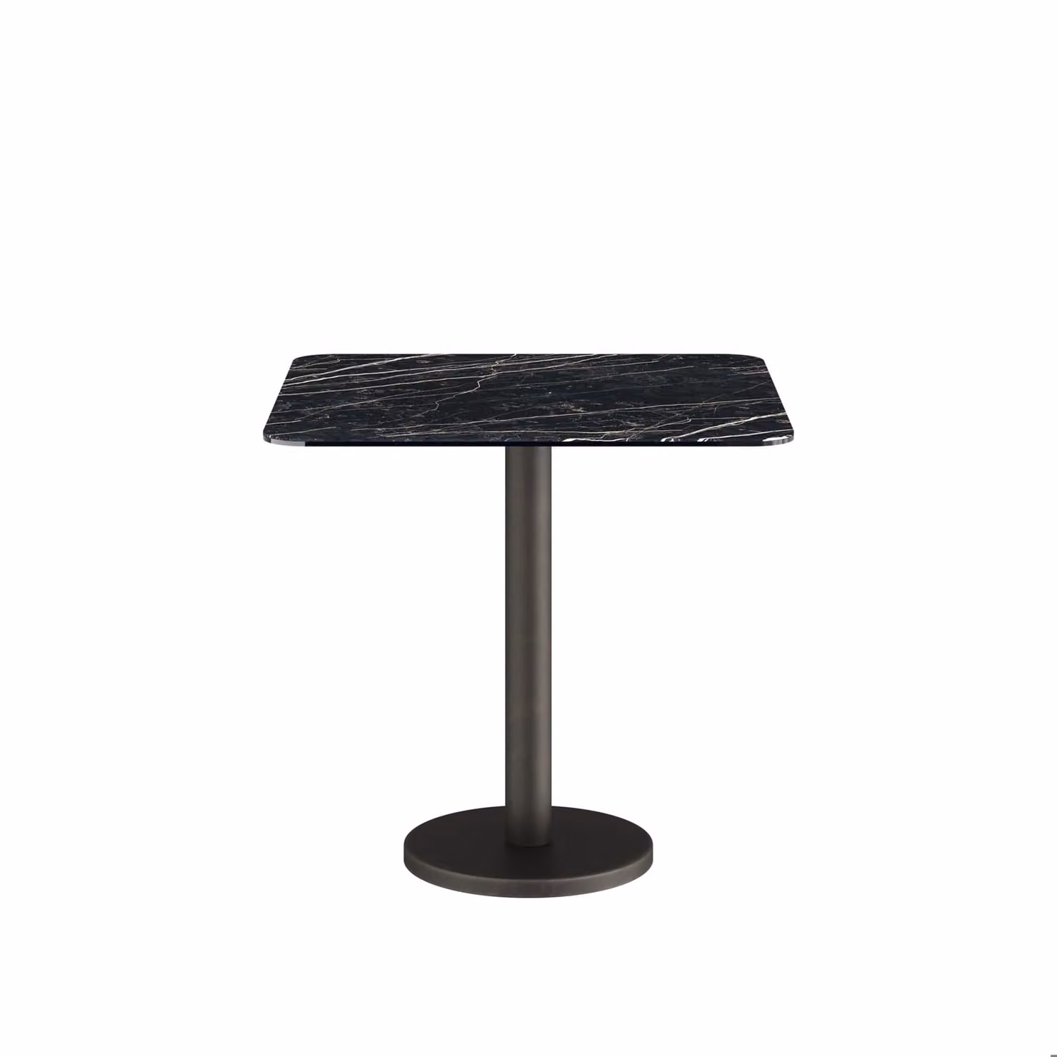 Dome Deco BARI SQUARE Modern Square Marble Bistro Table in Black