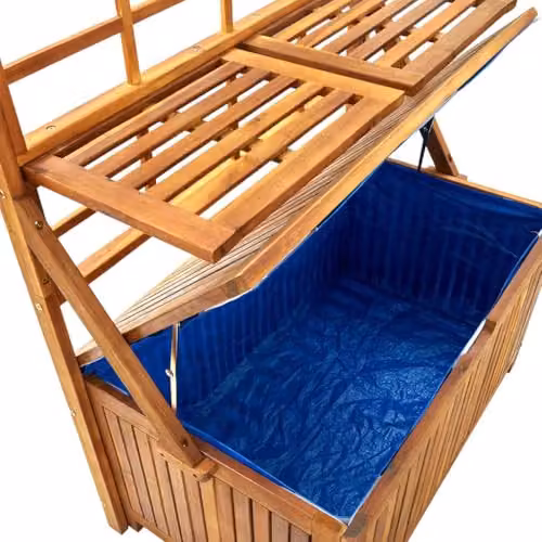 vidaXL Brown Acacia Wood Storage Box with Trellis, W/D/H: 99 x 50 x 160 cm – 4