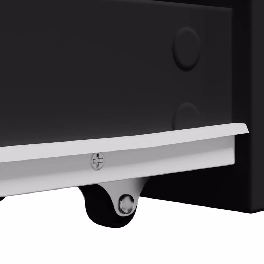 Berkfield Home Narrow Bathroom Cupboard with Wheels in Black Matt MDF, W/D/H: 22.0 x 44.0 x 61.5 cm – 4