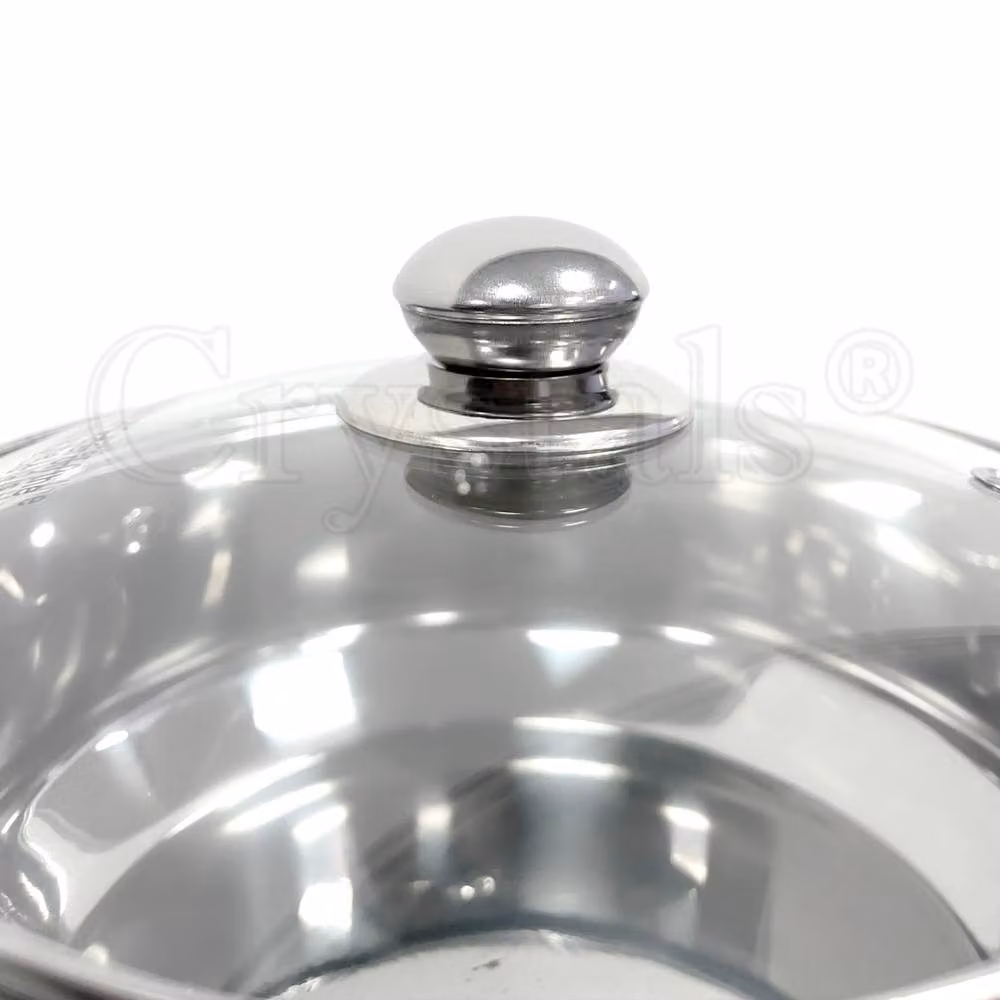 Crystals 3 Tier Stainless Steel Induction Hob Steamer Pot with Glass Lid, Metallic Silver, Diameter: 22 cm – 3