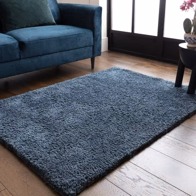 Asiatic Carpets Opulence Petrol Luxury Soft Shaggy Rug, Petrol Blue, Width: 230 cm