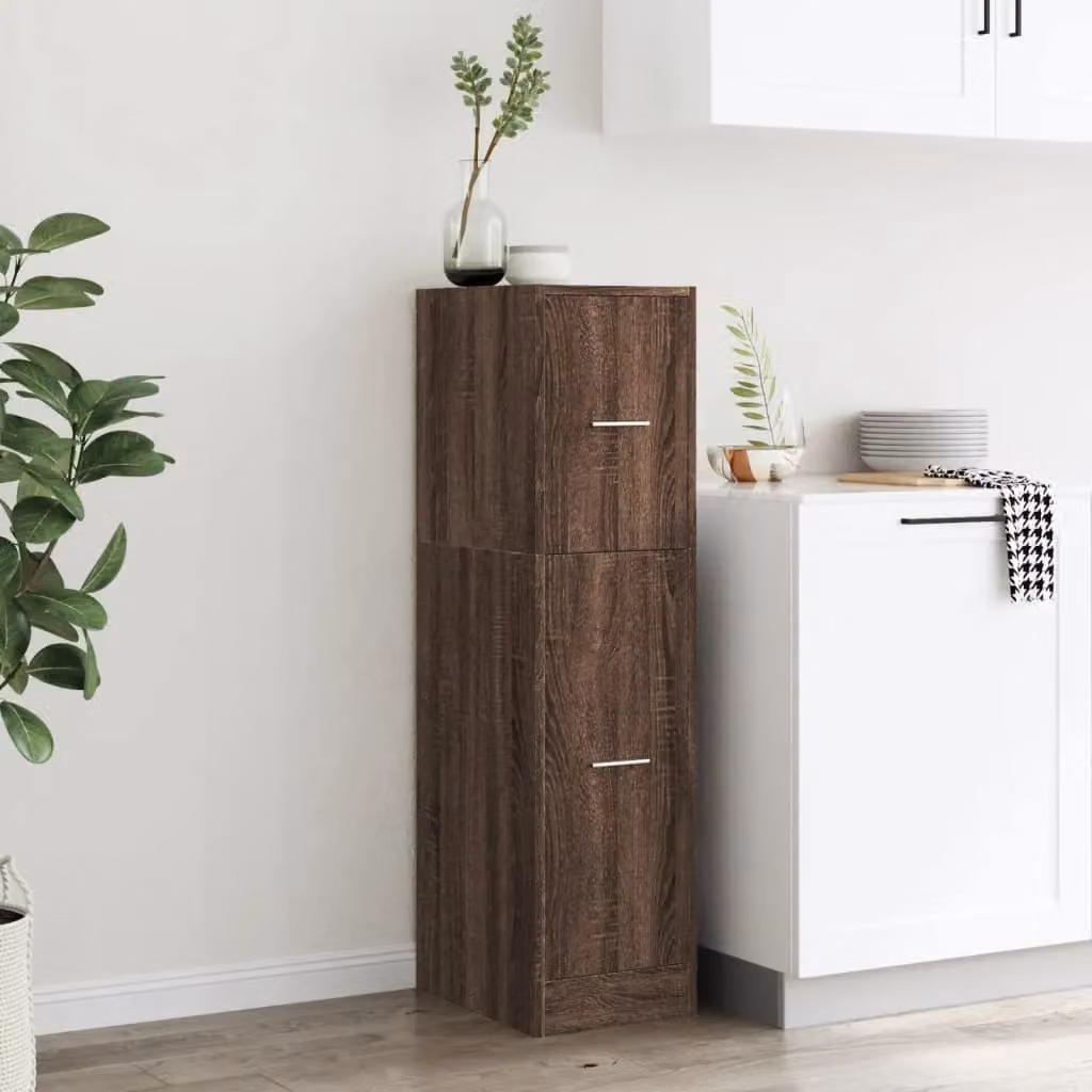 Berkfield Home Apothecary Cabinet in Brown Oak, W/D/H: 30 x 30 x 118 cm – 3
