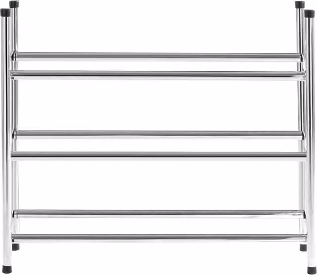 Maison by Premier Orsina Three-Tier Metal Shoe Rack in Silver