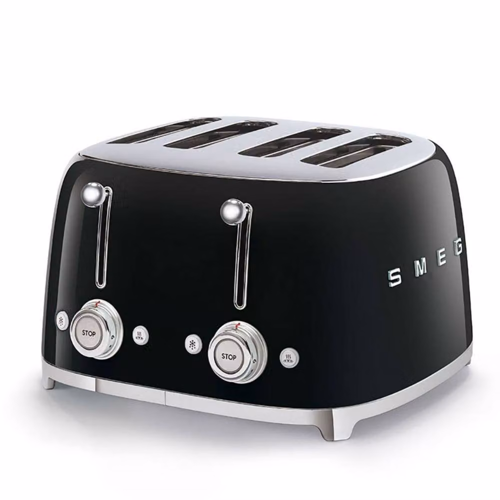 Smeg 50s Style Kettle and 4 Slice Toaster Set in Black Stainless Steel – 3