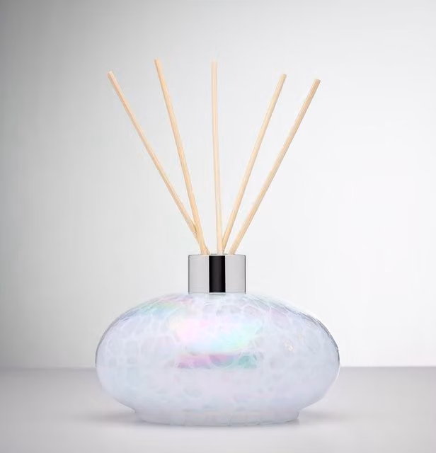 Sienna Glass White Oval Refillable Reed Diffuser