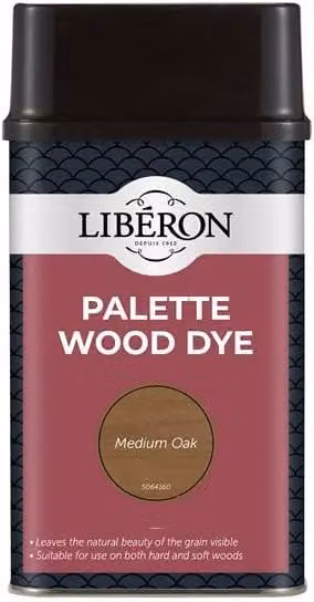 Liberon Palette Water Based Wood Dye in Medium Oak, 500ml – 1