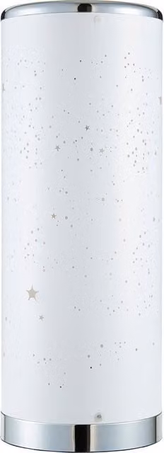 Litecraft Glow Cylinder Colour Changing LED Table Lamp in Chrome, H 36.5 cm x W 13 cm