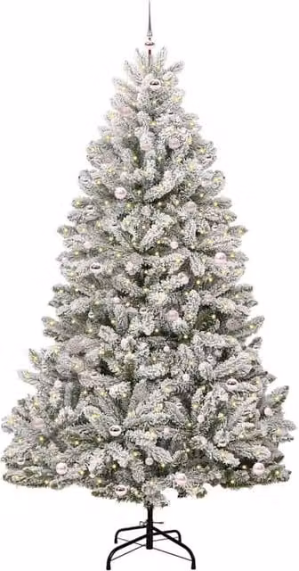 Berkfield Home Elegant Artificial Christmas Tree in Green and White, Height: 270 cm – 1