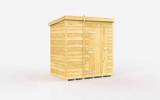 Buttercup Farm Brown Pent Shed with Single Door and No Windows, L118 x W158 x H201 cm – 1