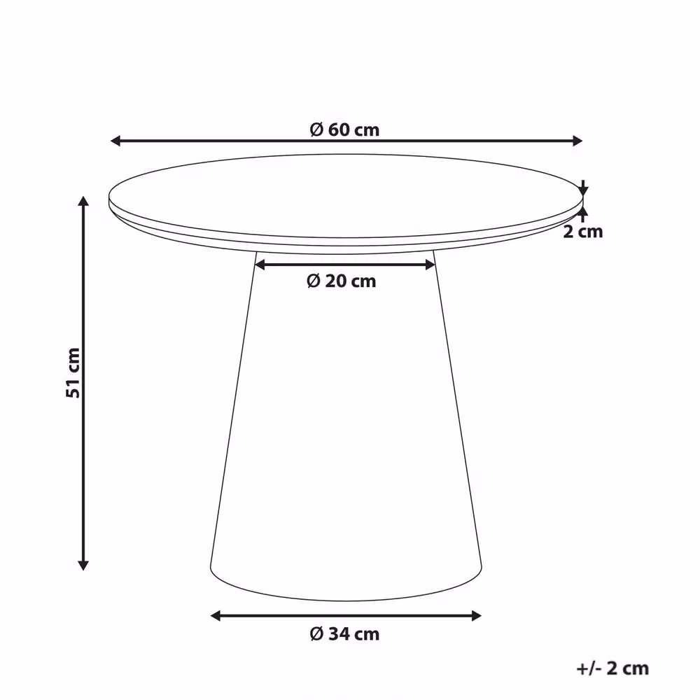 Wyld and Coco Ash Veneer Round Coffee Table in Brown, W: 60 cm, D: 60 cm, H: 33 cm – 3