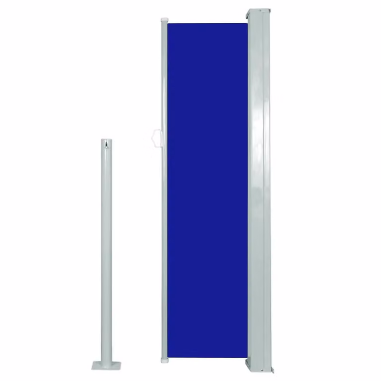 Berkfield Home Retractable Side Awning in Blue, W/D/H: 300 x 120 x 120 cm