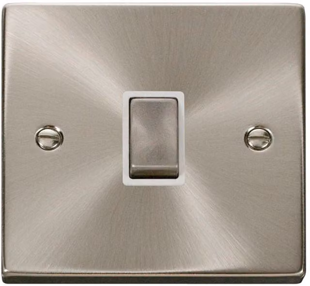 SE HOME 1 Gang 20A Ingot DP Surface Switch in White and Brushed Chrome