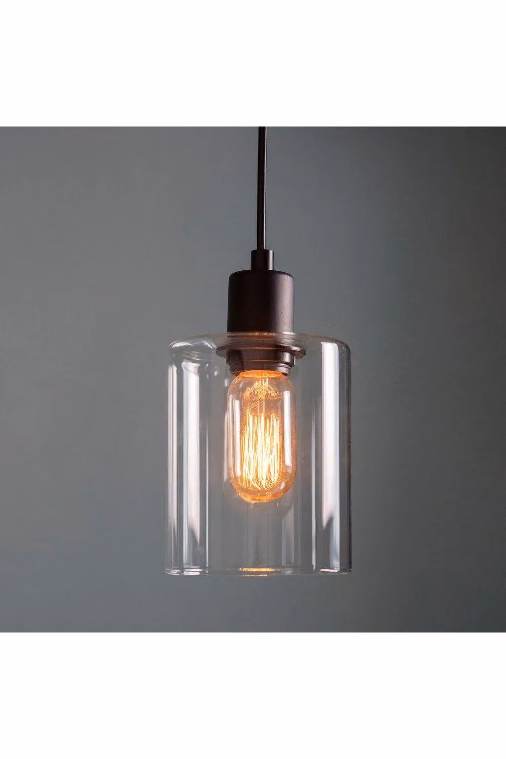 Netlighting Toledo Single Pendant Light in Matt Black with Transparent Glass – 2