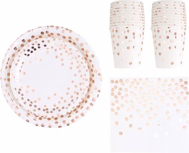 Lifeideas 68 Piece Birthday Party Tableware Set in White