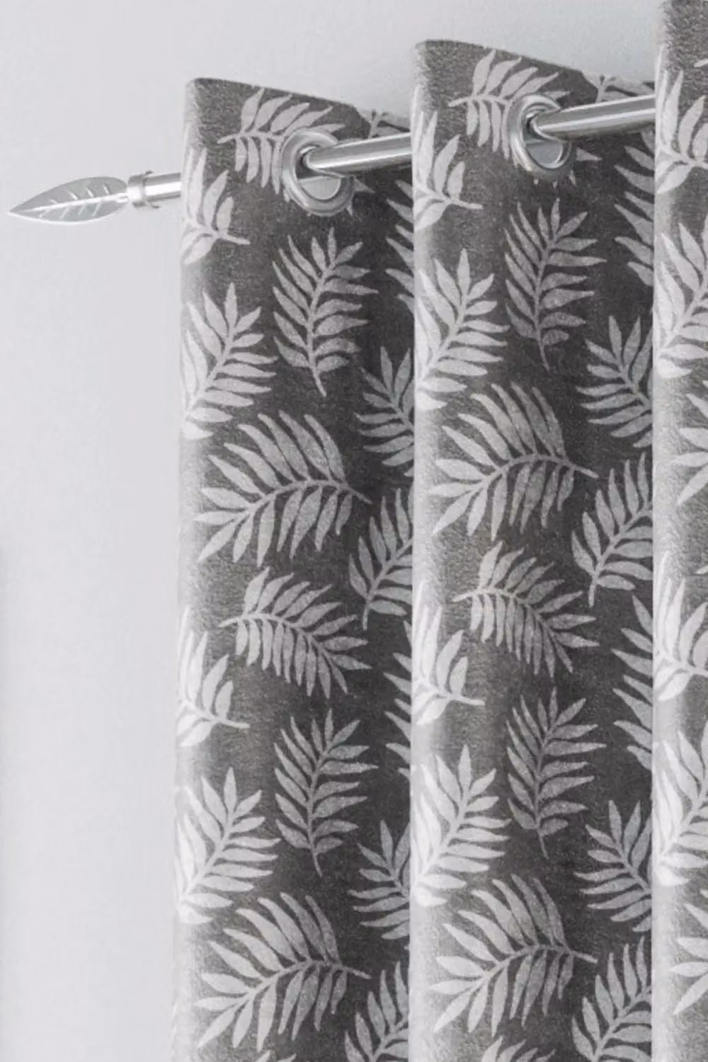 Enhanced Living Oakland Grey Leaf Pattern Thermal Room Darkening Eyelet Curtains, Pair, W: 229 cm, H: 229 cm – 2