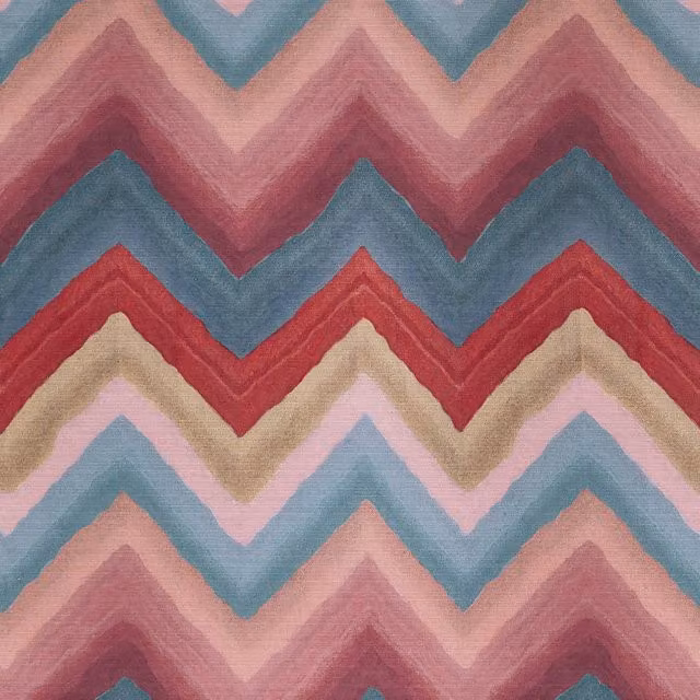 Prestigious Textiles Zendaya Fabric in Indigo Blue and Multicolour