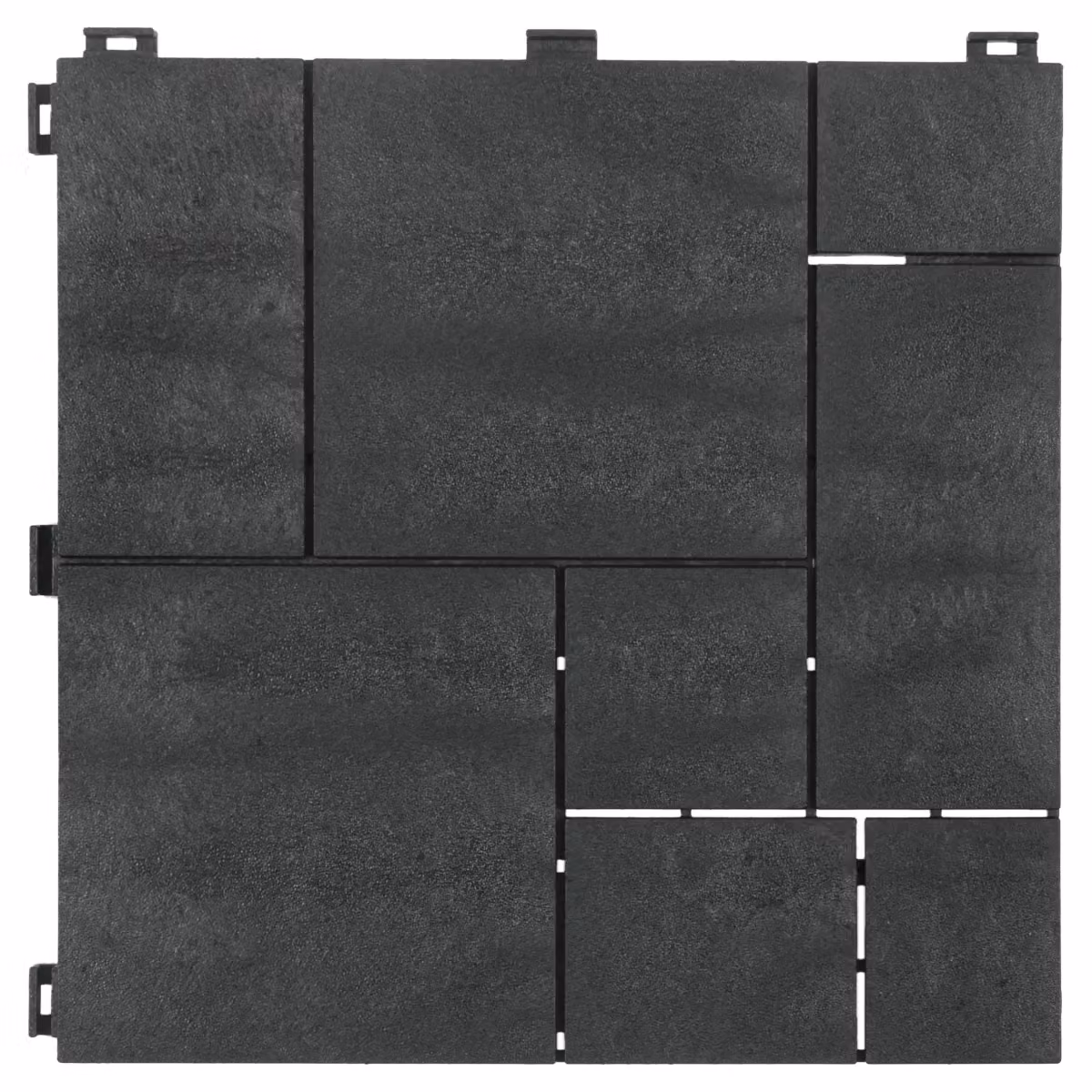 Nicoman Pack of 40 Cosmopolitan Interlocking Mosaic Garden Patio Deck Tiles in Dark Grey – 2