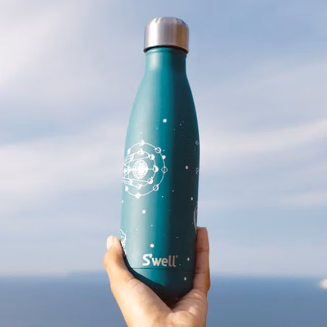S'well Celestial Green Vacuum Insulated Stainless Steel Water Bottle, 500 ml, Green and Turquoise
