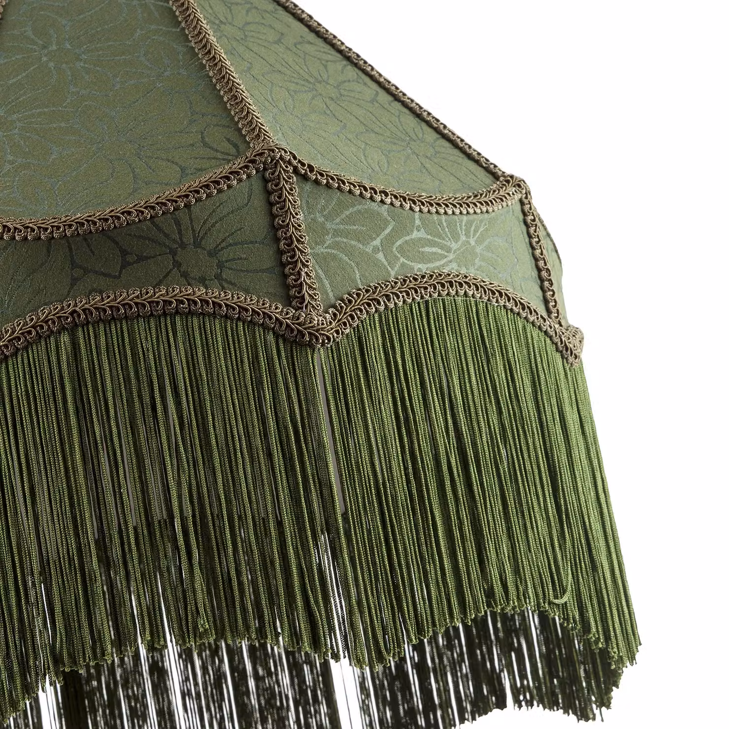 Happy Homewares Classic Forest Green Floral Jacquard Victorian Empire Pendant Shade, Diameter: 40.64 cm – 3