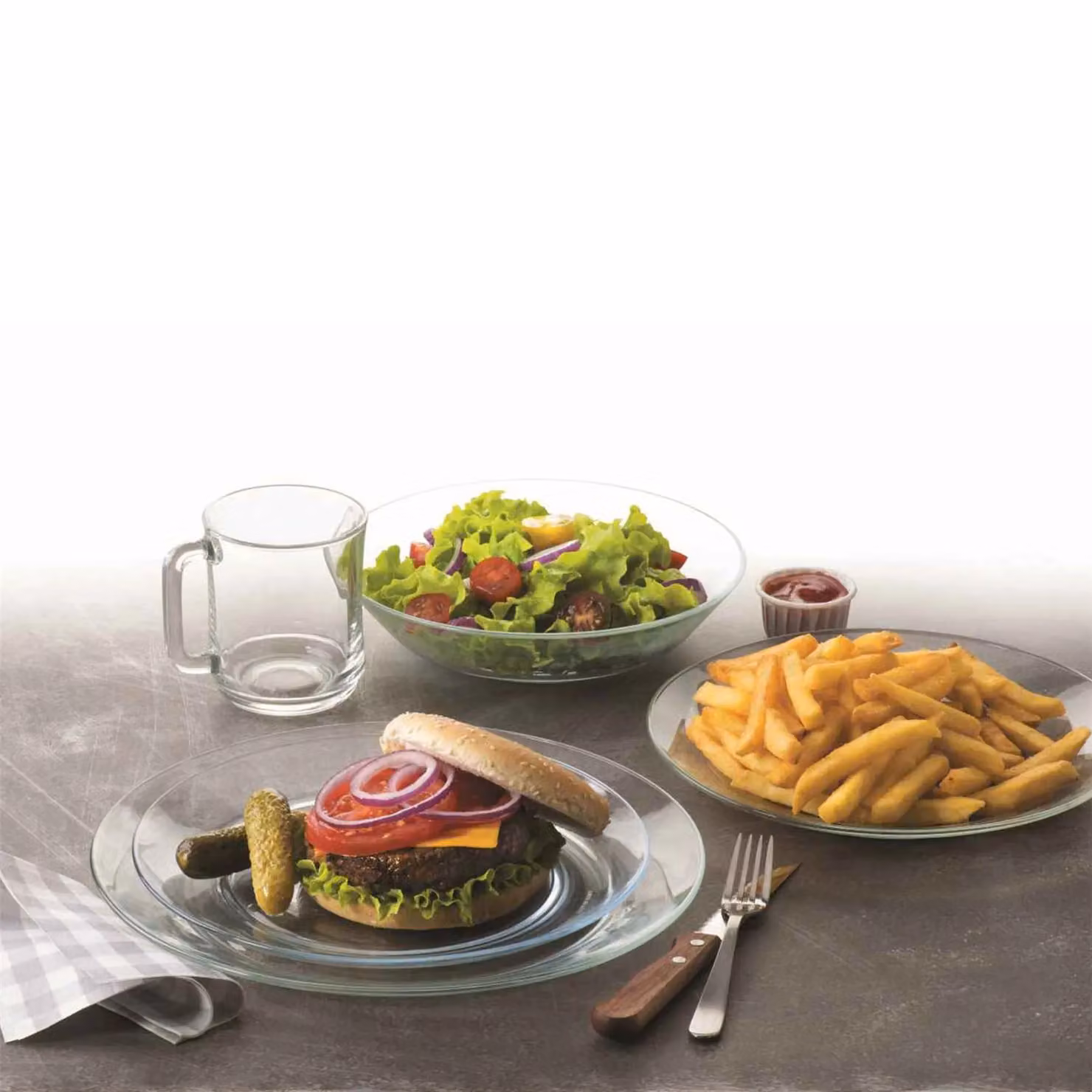 Duralex Lys Glass Dessert Plates, Pack of 6, Transparent, Diameter: 19 cm – 3