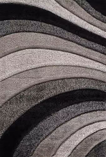 Desire Rugs Modern Soft Waves Shimmer Shaggy Area Rug in Grey, W: 80 cm, L: 150 cm – 7
