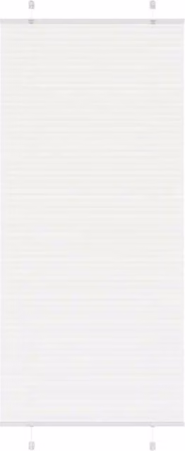 Berkfield Home White Single Pleat Polyester Fabric Blind, W: 94.4 cm, H: 200 cm