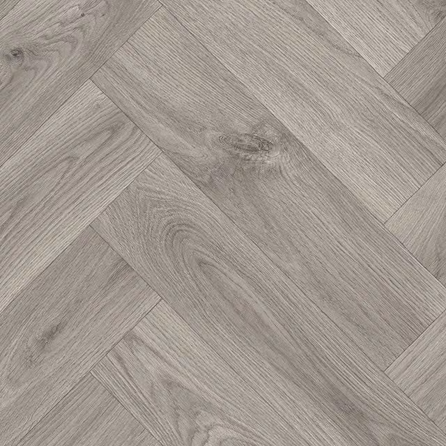 Giuliano Grey Herringbone Wood Effect Sheet Vinyl Flooring, 2.8mm Thickness, W: 200 cm, L: 600 cm
