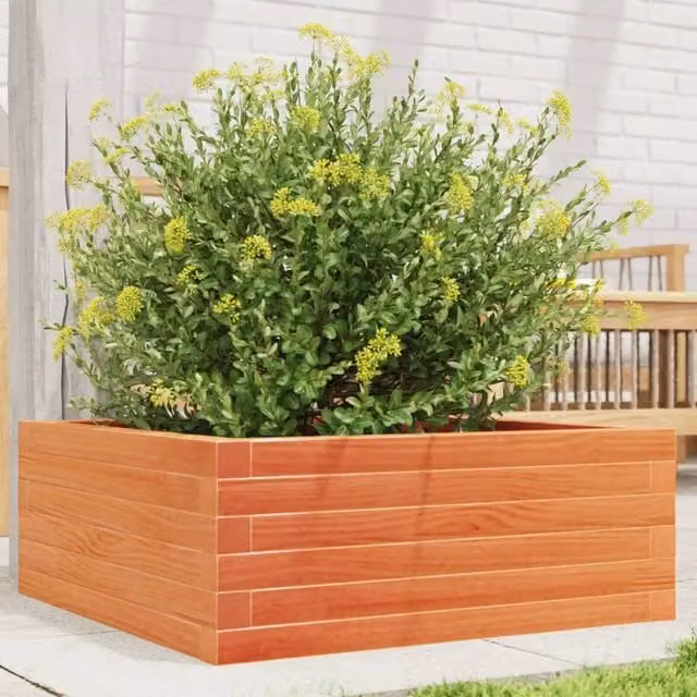 Berkfield Home Garden Planter Tub in Wax Brown Solid Wood Pine, W/D/H: 60 x 60 x 23 cm – 1