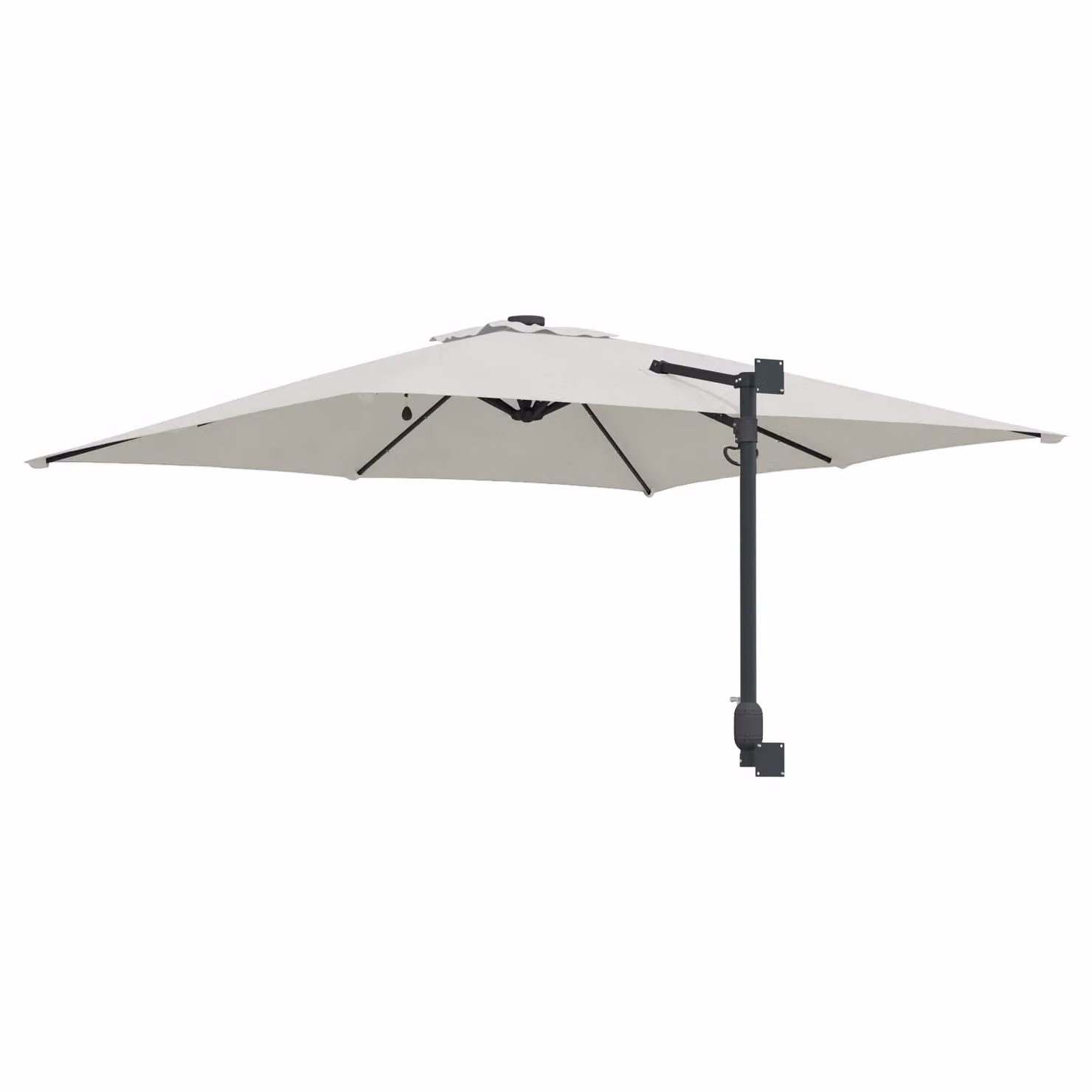 Berkfield Home Garden Parasol in Sand and Brown with Polyester Fabric and Steel Frame, W/D/H: 248.5 x 247.5 x 119 cm – 3