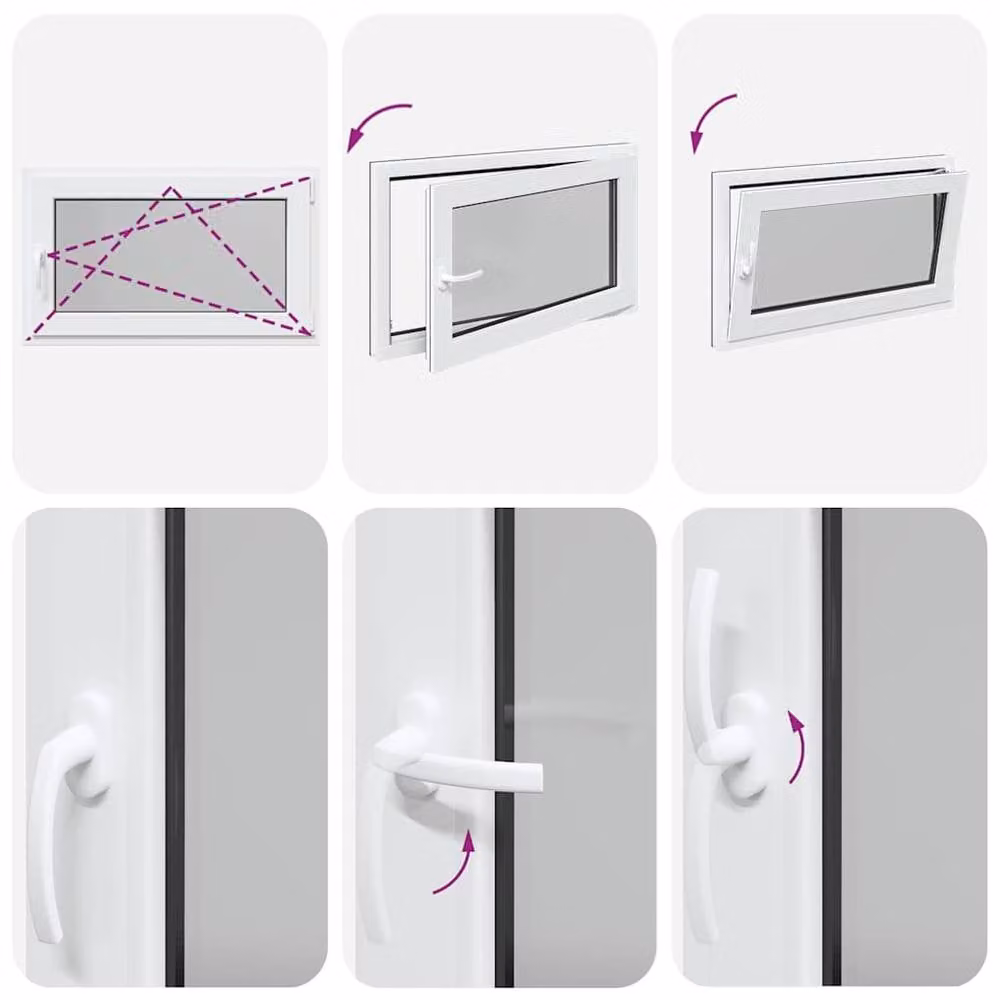Berkfield Home RISOR Basement Tilt and Turn Window, Anthracite, W: 100 cm, H: 50 cm