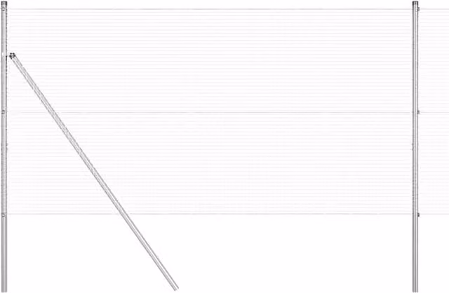 Berkfield Home Galvanised Steel Welded Wire Fence with 7 Posts, Silver, W: 120 cm, L: 10 m