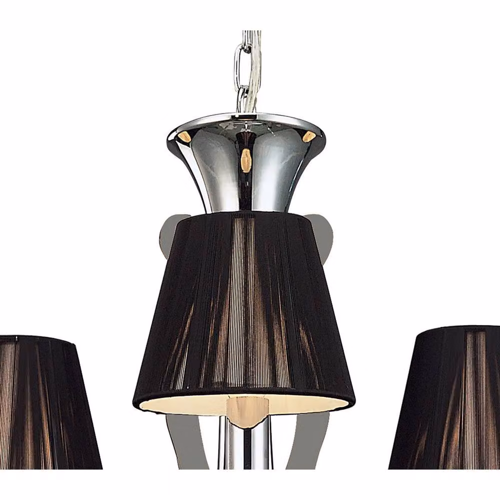 Netlighting Acanto Round 3-Light Pendant with Black Fabric Shades in Polished Chrome and Silver – 3
