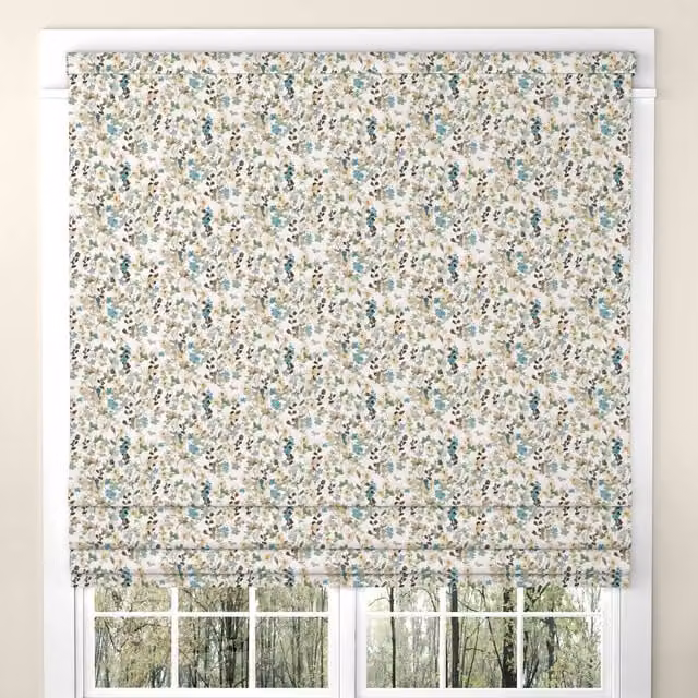 ANTE DECOR Zoe Made To Measure Blackout Roman Blind in Green and Multicolour