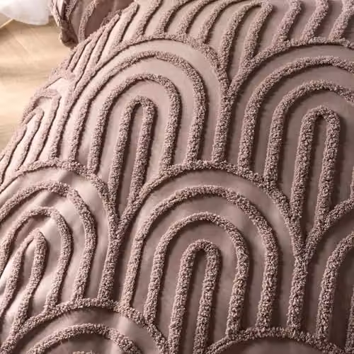 OHS Single Tufted Arches Duvet Cover and Pillowcase Set in Beige or Pink, W/D/H: 135 x 200 cm and 50 x 75 cm – 4