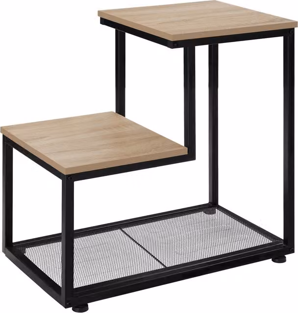 tectake Halifax Industrial Bedside Table in Oak Sonoma and Black