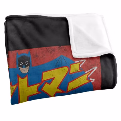 Warner Bros. Batman and Robin Kanji Run Red Burst Super Soft Fleece Throw Blanket, W/D/H: 91 x 147 cm, Red and Multicolour – 2